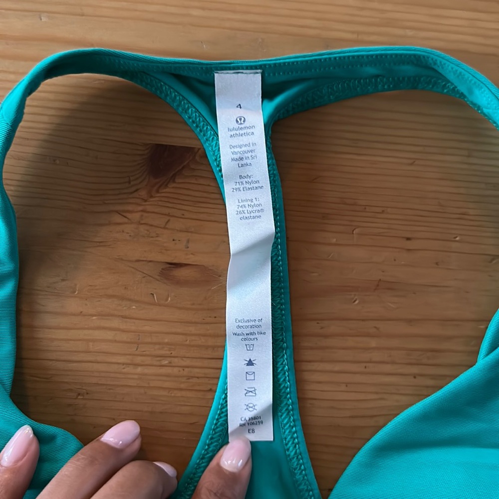 Lululemon Teal Bikini Top